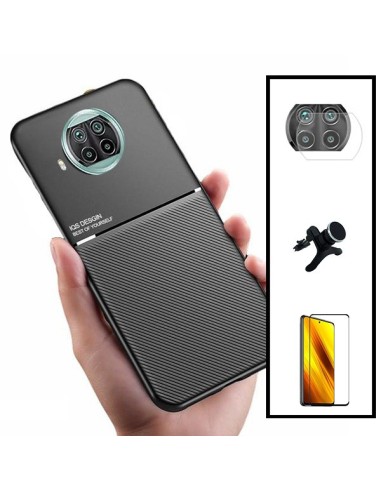 Kit Capa Magnetic Lux + 5D Full Cover + Película de Câmara + Suporte Magnético de Carro Reforçado para Xiaomi Mi 10T Pro 5G