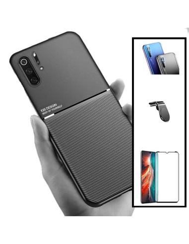 Kit Capa Magnetic Lux + 5D Full Cover + Película de Câmara + Suporte Magnético L Safe Driving para Huawei P30 Pro