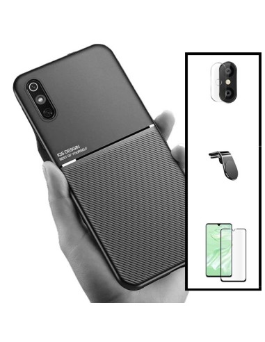 Kit Capa Magnetic Lux + 5D Full Cover + Película de Câmara + Suporte Magnético L Safe Driving para Xiaomi Poco C3