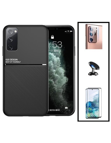 Kit Capa Magnetic Lux + 5D Full Cover + Película de Câmara Traseira + Suporte Magnético de Carro para Samsung Galaxy Note 20