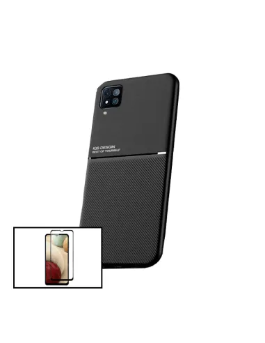 Kit Capa Magnetic Lux + Vidro Full Cover para Samsung Galaxy A12 Nacho