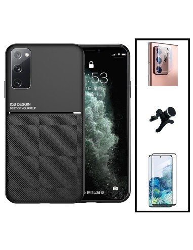 Kit Capa Magnetic Lux + 5D Full Cover + Película de Câmara Traseira + Suporte Magnético de Carro Reforçado para Samsung Galaxy N