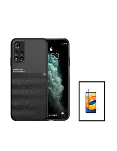 Kit Capa Magnetic Lux + Vidro Full Cover para Xiaomi 11i - Preto