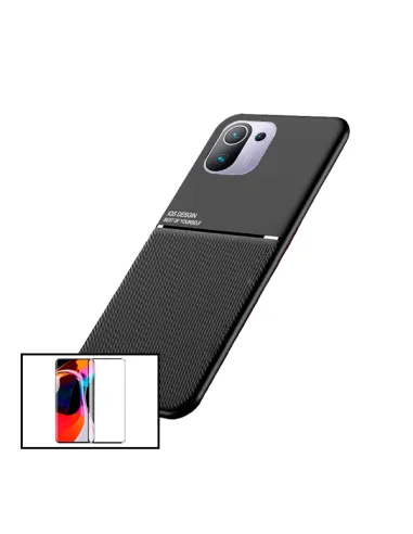 Kit Capa Magnetic Lux + Vidro Full Cover para Xiaomi Mi 11 Pro