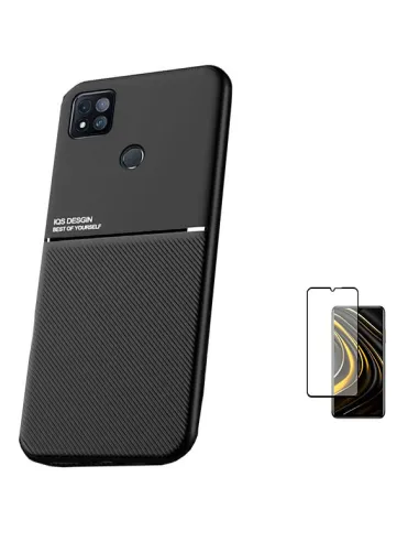 Kit Capa Magnetic Lux + Vidro Full Cover para Xiaomi Poco C3