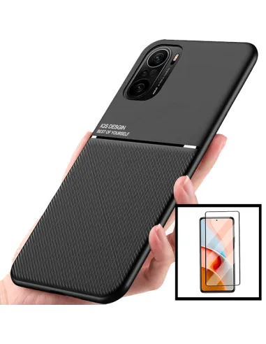 Kit Capa Magnetic Lux + Vidro Full Cover para Xiaomi Poco F3