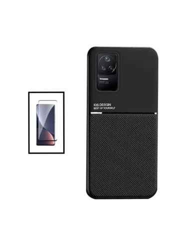 Kit Capa Magnetic Lux + Vidro Full Cover para Xiaomi Poco F4 - Preto