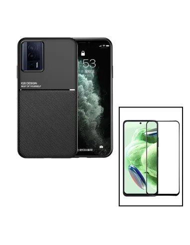 Kit Capa Magnetic Lux + Vidro Full Cover para Xiaomi Poco F5 Pro - Preto