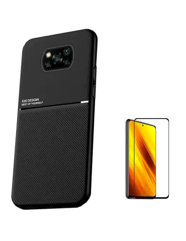 Kit Capa Magnetic Lux + Vidro Full Cover para Xiaomi Poco X3 Pro