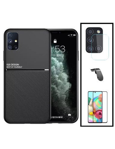 Kit Capa Magnetic Lux + 5D Full Cover + Película de Câmara Traseira + Suporte Magnético L Safe Driving para Samsung Galaxy A21s