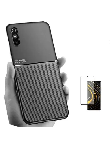 Kit Capa Magnetic Lux + Vidro Full Cover para Xiaomi Redmi 9A