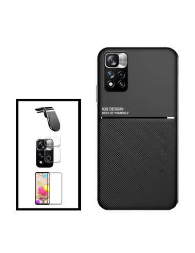 Kit Capa Magnetic Lux + 5D Full Cover + Película de Câmara Traseira + Suporte Magnético L Safe Driving para Xiaomi 11i