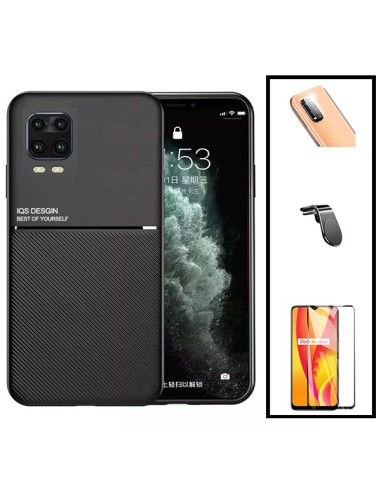 Kit Capa Magnetic Lux + 5D Full Cover + Película de Câmara Traseira + Suporte Magnético L Safe Driving para Xiaomi Mi 10 Lite 5G