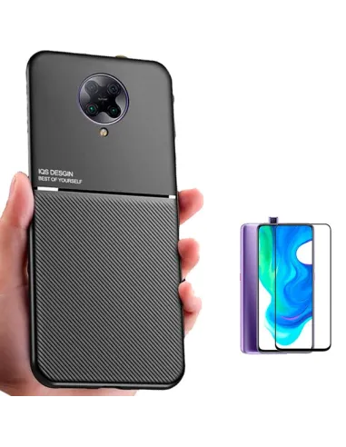 Kit Capa Magnetic Lux + Vidro Full Cover para Xiaomi Redmi K30 Pro