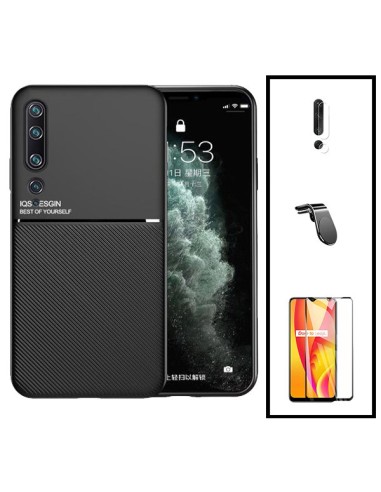 Kit Capa Magnetic Lux + 5D Full Cover + Película de Câmara Traseira + Suporte Magnético L Safe Driving para Xiaomi Mi Note 10