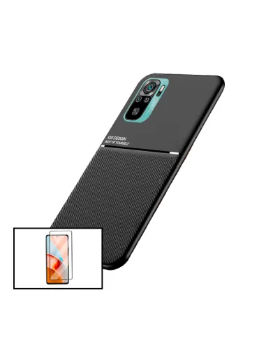 Kit Capa Magnetic Lux + Vidro Full Cover para Xiaomi Redmi Note 10