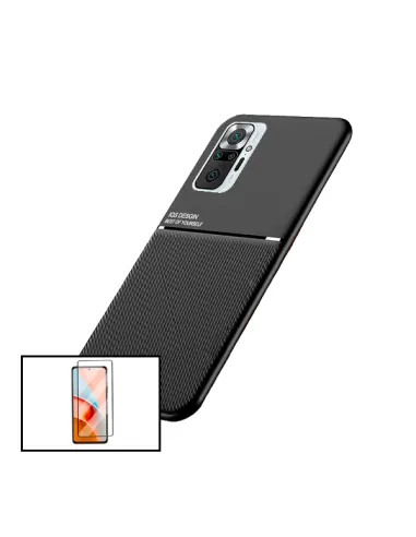 Kit Capa Magnetic Lux + Vidro Full Cover para Xiaomi Redmi Note 10 Pro