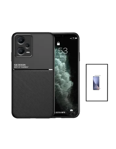 Kit Capa Magnetic Lux + Vidro Full Cover para Xiaomi Redmi Note 12 Pro - Preto