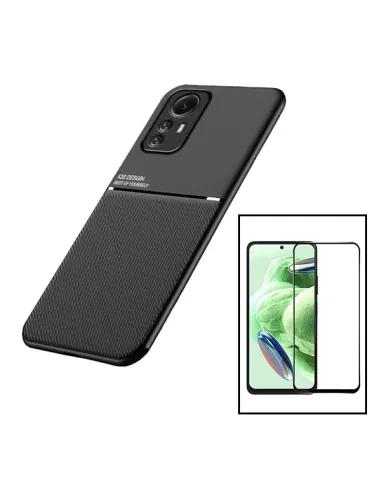 Kit Capa Magnetic Lux + Vidro Full Cover para Xiaomi Redmi Note 12S - Preto