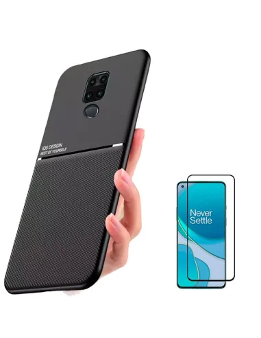 Kit Capa Magnetic Lux + Vidro Full Cover para Xiaomi Redmi Note 9