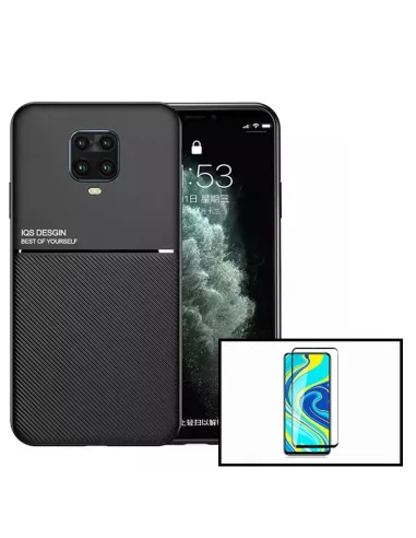 Kit Capa Magnetic Lux + Vidro Full Cover para Xiaomi Redmi Note 9 Pro Max