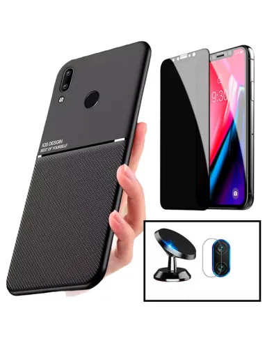 Kit Capa Magnetic Lux + Anti-Spy + Película de Câmara + Suporte Magnético para Huawei P Smart 2019