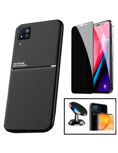 Kit Capa Magnetic Lux + Anti-Spy + Película de Câmara + Suporte Magnético para Huawei P40 Lite