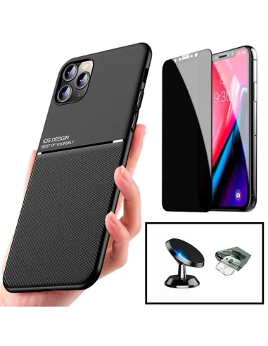 Kit Capa Magnetic Lux + Anti-Spy + Película de Câmara + Suporte Magnético para iPhone 11