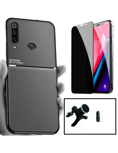 Kit Capa Magnetic Lux + Anti-Spy + Película de Câmara + Suporte Magnético Reforçado para Huawei P30 Lite