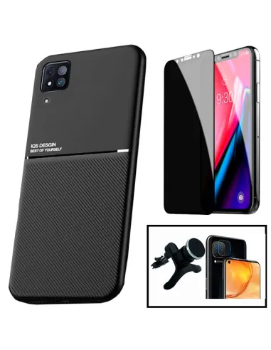 Kit Capa Magnetic Lux + Anti-Spy + Película de Câmara + Suporte Magnético Reforçado para Huawei P40 Lite