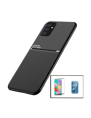 Kit Capa Magnetic Lux + 5D Full Cover + Película de Câmara Traseira para Samsung Galaxy M52 5G