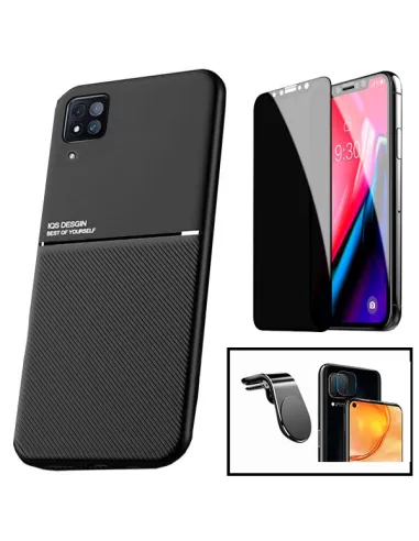 Kit Capa Magnetic Lux + Anti-Spy + Película de Câmara + Suporte Magnético L para Huawei P40 Lite