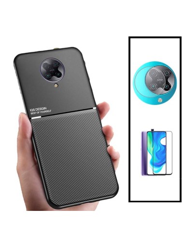 Kit Capa Magnetic Lux + 5D Full Cover + Película de Câmara Traseira para Xiaomi Poco F2 Pro