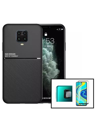 Kit Capa Magnetic Lux + 5D Full Cover + Película de Câmara Traseira para Xiaomi Poco M2 Pro