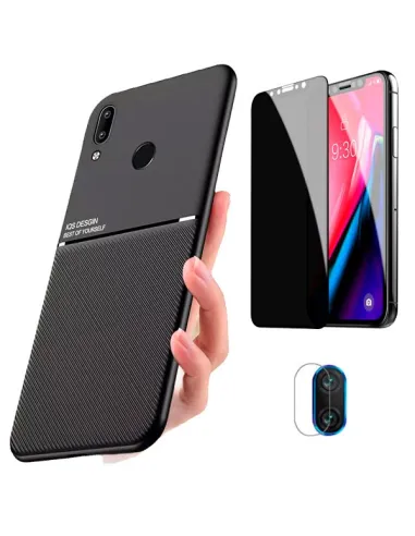 Kit Capa Magnetic Lux + Anti-Spy + Película de Câmara para Huawei P Smart 2019