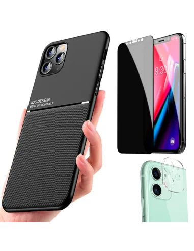 Kit Capa Magnetic Lux + Anti-Spy + Película de Câmara para iPhone 11