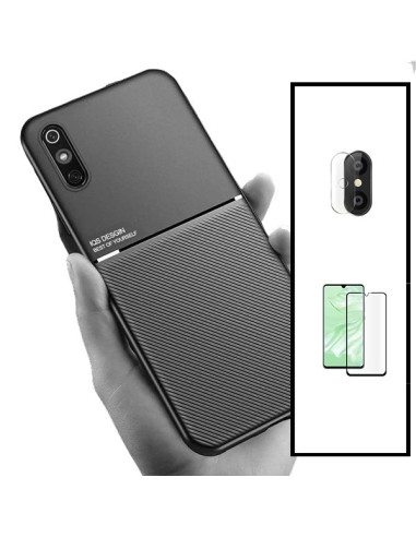 Kit Capa Magnetic Lux + 5D Full Cover + Película de Câmara Traseira para Xiaomi Redmi 9AT