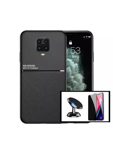 Kit Capa Magnetic Lux + Anti-Spy Vidro Full Cover + Suporte Magnético para Xiaomi Poco M2 Pro