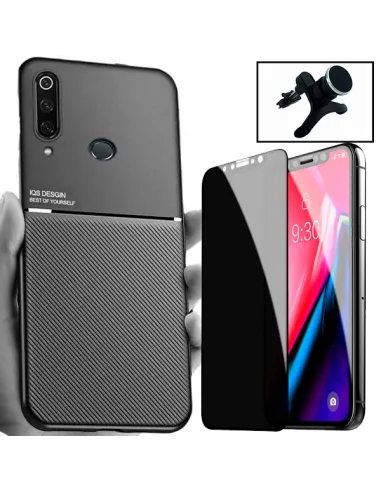 Kit Capa Magnetic Lux + Anti-Spy Vidro Full Cover + Suporte Magnético Reforçado para Huawei P30 Lite