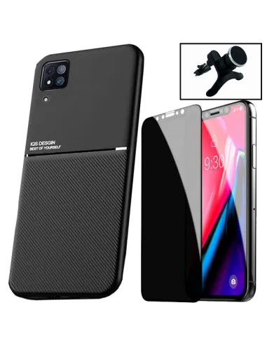 Kit Capa Magnetic Lux + Anti-Spy Vidro Full Cover + Suporte Magnético Reforçado para Huawei P40 Lite