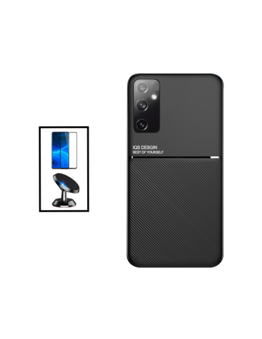 Kit Capa Magnetic Lux + 5D Full Cover + Suporte Magnético de Carro para Samsung Galaxy M13 - Preto