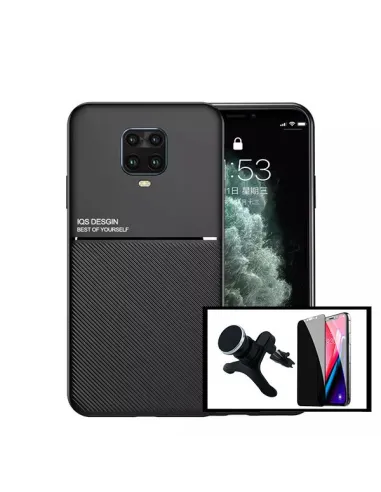 Kit Capa Magnetic Lux + Anti-Spy Vidro Full Cover + Suporte Magnético Reforçado para Xiaomi Poco M2 Pro