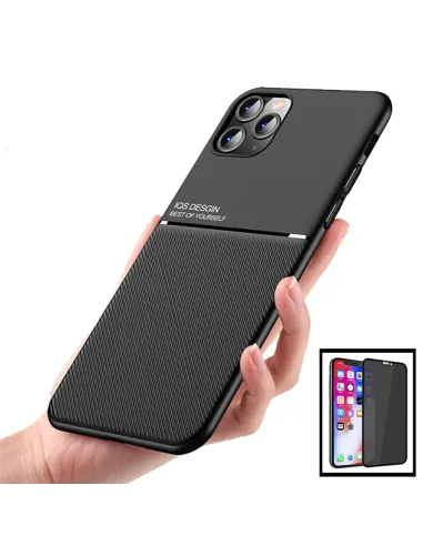 Kit Capa Magnetic Lux + Anti-Spy Vidro Full Cover para iPhone 13 Mini