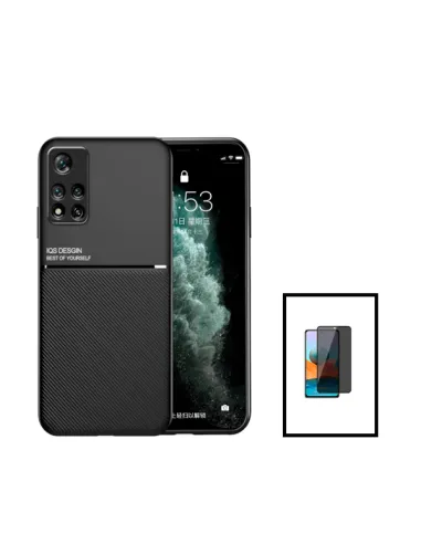 Kit Capa Magnetic Lux + Anti-Spy Vidro Full Cover para Xiaomi Poco X4 Pro 5G - Preto