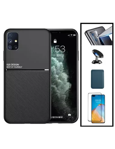 Kit Capa Magnetic Lux + Magnetic Wallet Azul + Vidro + Película de Câmara + Suporte Magnético para Huawei P40 Pro