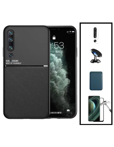 Kit Capa Magnetic Lux + Magnetic Wallet Azul + Vidro + Película de Câmara + Suporte Magnético para Xiaomi Mi 10 Pro 5G