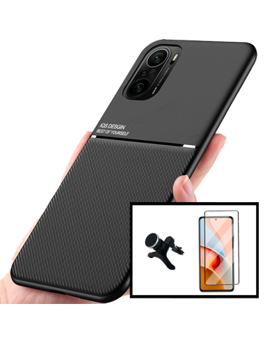 Kit Capa Magnetic Lux + 5D Full Cover + Suporte Magnético de Carro Reforçado para Xiaomi Mi 11i