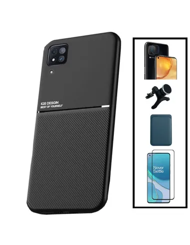 Kit Capa Magnetic Lux + Magn Wallet Azul + Vidro + Película de Câmara + Sup Reforçado para Huawei P40 Lite