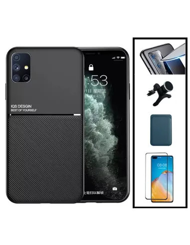 Kit Capa Magnetic Lux + Magn Wallet Azul + Vidro + Película de Câmara + Sup Reforçado para Huawei P40 Pro