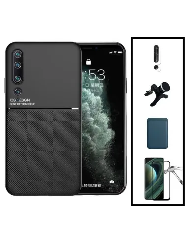 Kit Capa Magnetic Lux + Magn Wallet Azul + Vidro + Película de Câmara + Sup Reforçado para Xiaomi Mi 10 Pro 5G